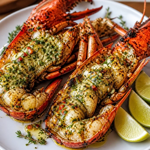 Grilled Lobster with Lime Herb Butter