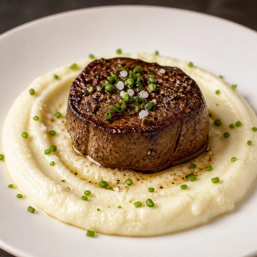 Filet de Bœuf, Purée de Chou-Fleur à la Truffe