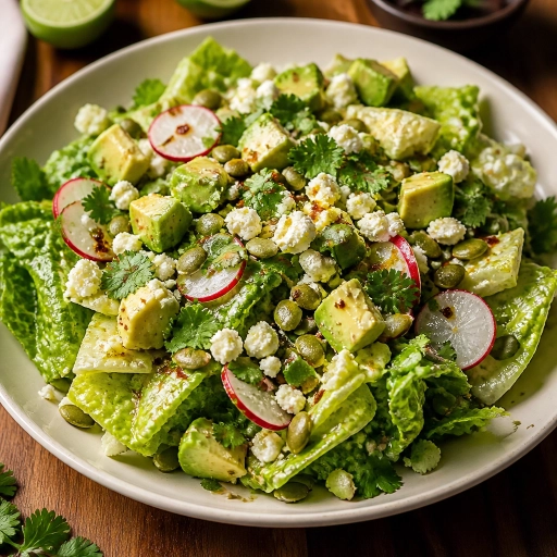Ensalada Romana con Pepitas y Aderezo de Chipotle y Limon
