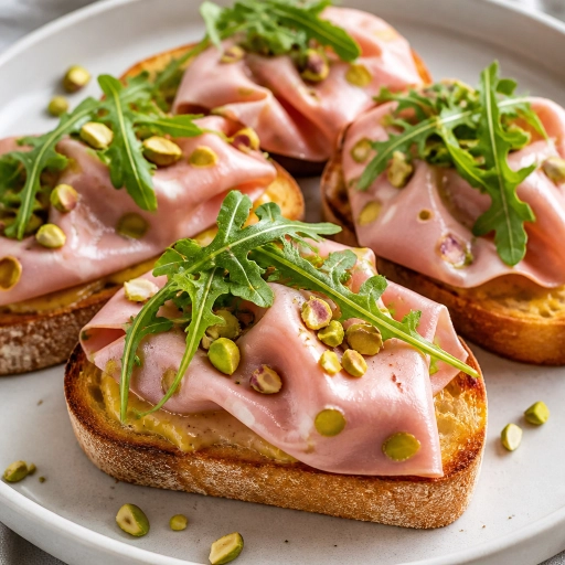 Mortadella con Pistacchi e Crostini al Miele e Senape
