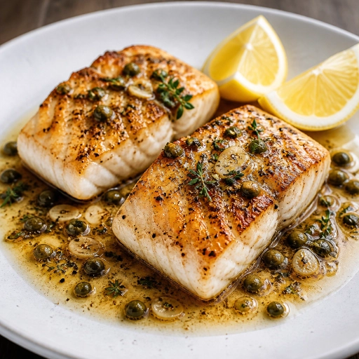 Pan-Seared Halibut with Brown Butter, Capers and Lemon