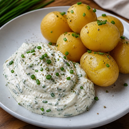 Quark mit Leinol und Pellkartoffeln