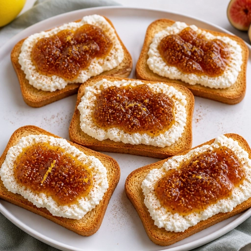 Fette Biscottate con Ricotta e Marmellata di Fichi