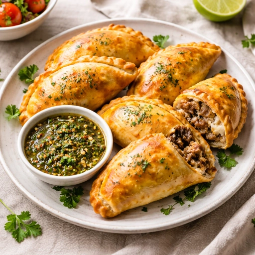 Empanadas de carne con chimichurri