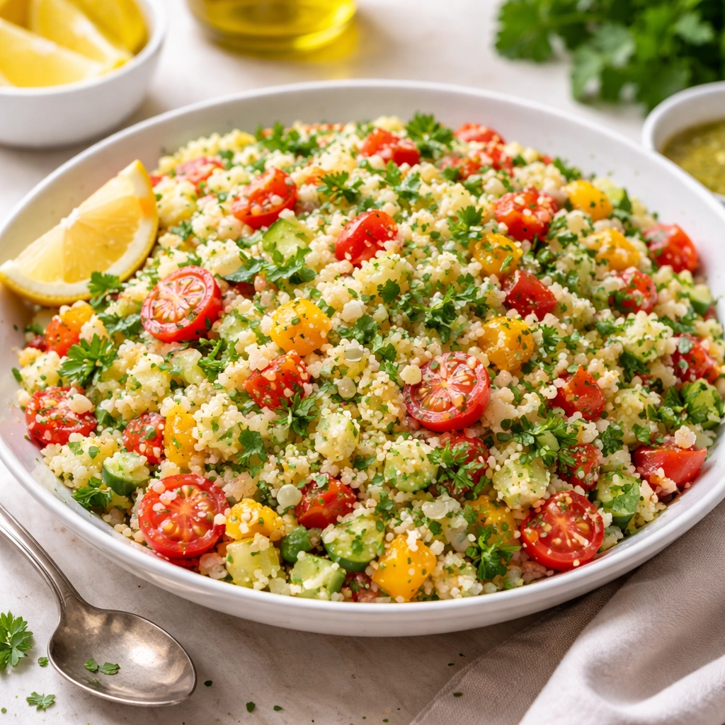 Couscous-Salat mit Gemüse und Zitrone