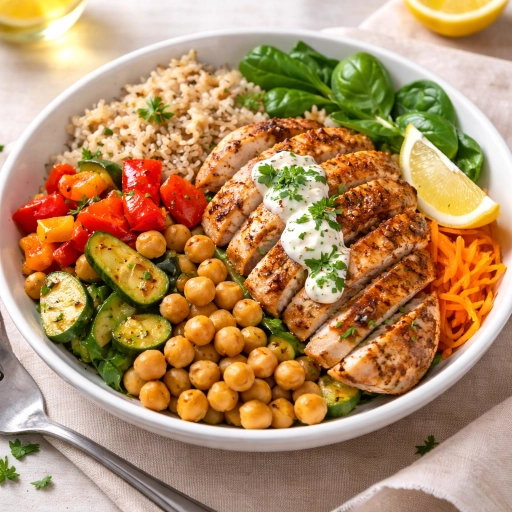 Colorful Chicken Rice Bowl