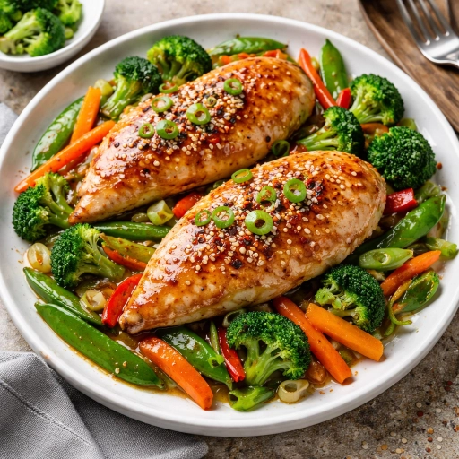 Chicken Breast with Asian Vegetables from the Oven