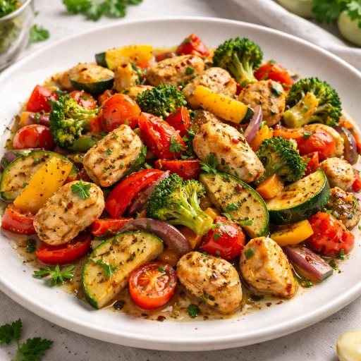 Crispy Chicken Vegetable Skillet