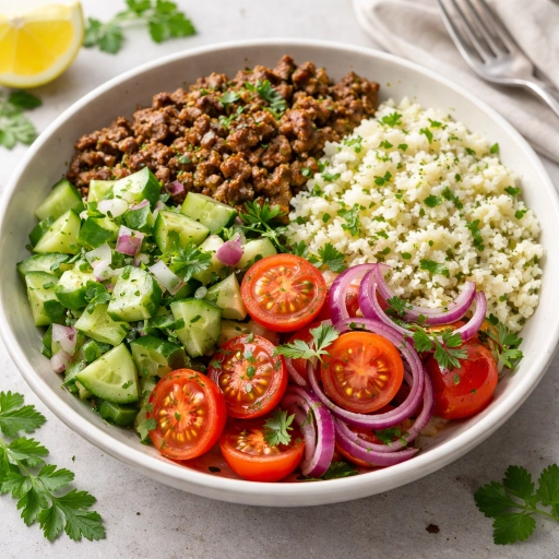 Beef Bowl with Cauliflower Rice