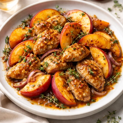 Peach Chicken Skillet with Garlic and Herbs