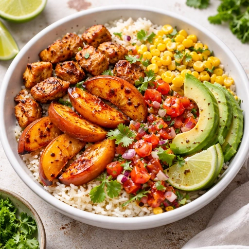 Warm Peach Taco Bowls