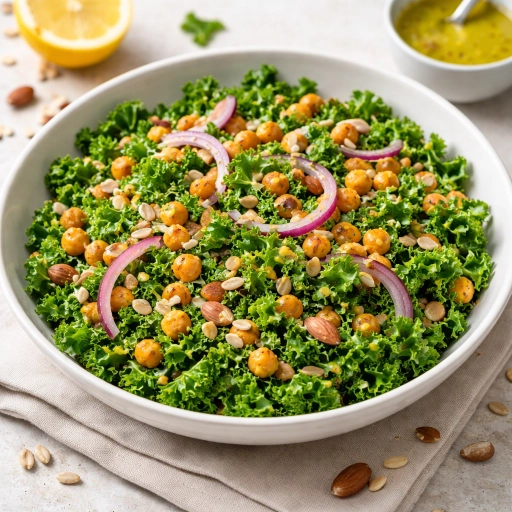 Crispy Kale Salad with Lemon-Mustard Dressing