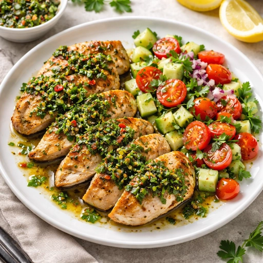Chimichurri Chicken with Tomato-Cucumber Salsa