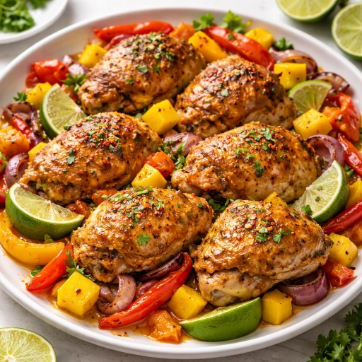 Mango Lime Chicken Sheet Pan with Peppers