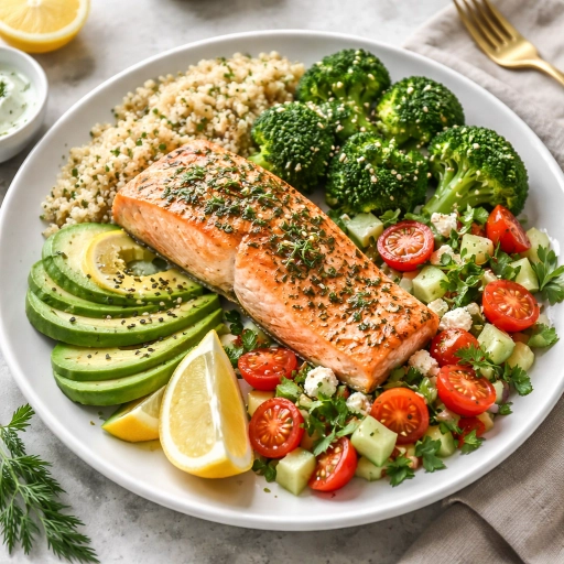 Baked Salmon with Warm Green Lentils and Wilted Spinach