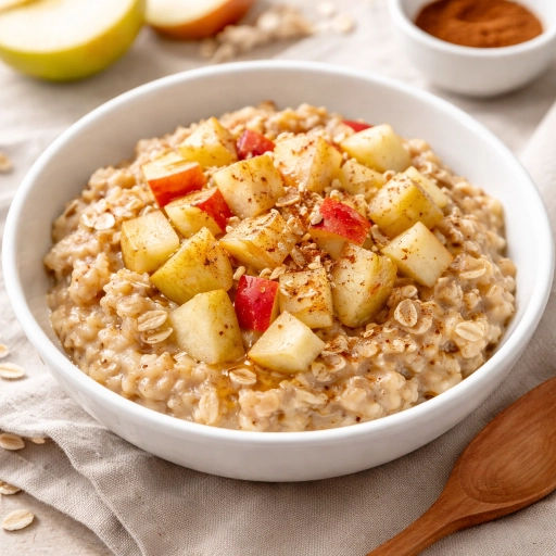 Warm apple and pear oatmeal