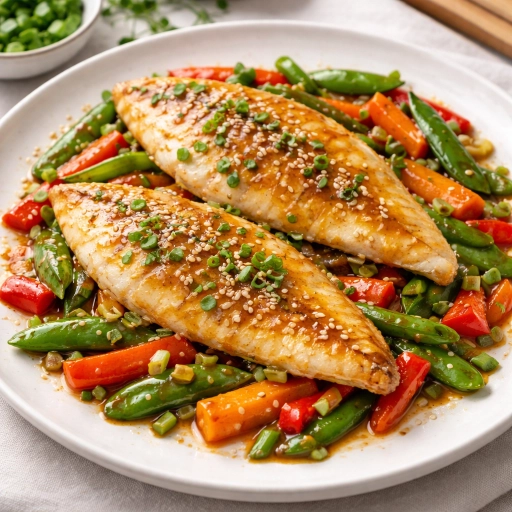 Oven Flounder with Teriyaki Vegetables
