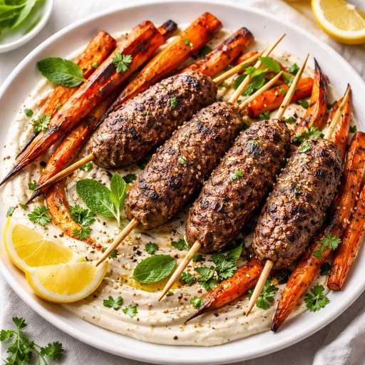Kofta with Tahini Yogurt and Roasted Carrots