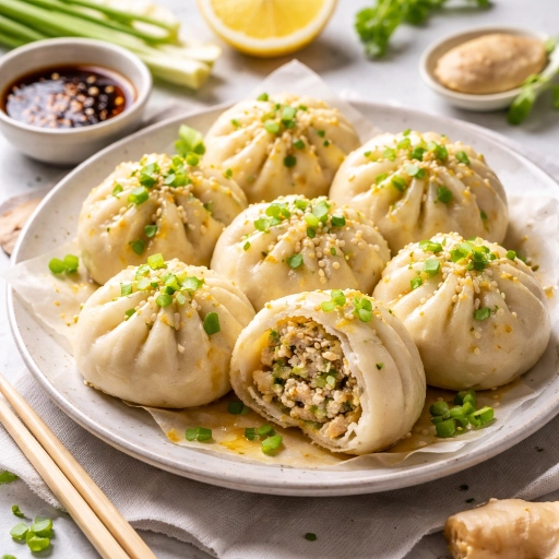 Baozi with Chicken and Spring Onion Filling