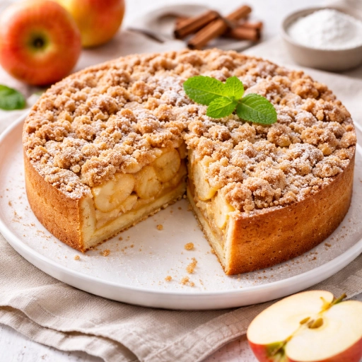 Round Apple Cake with Cinnamon Crumble (Dairy-Free)