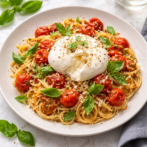 Creamy Burrata Tomato Pasta