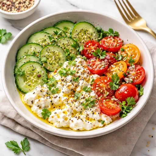Savory cottage cheese bowl