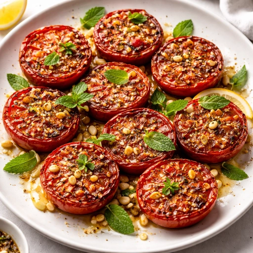 Ofengeröstete Fleischtomaten mit Za’atar und Minze