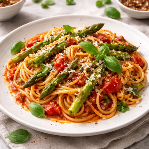 Pasta al Pomodoro with Asparagus