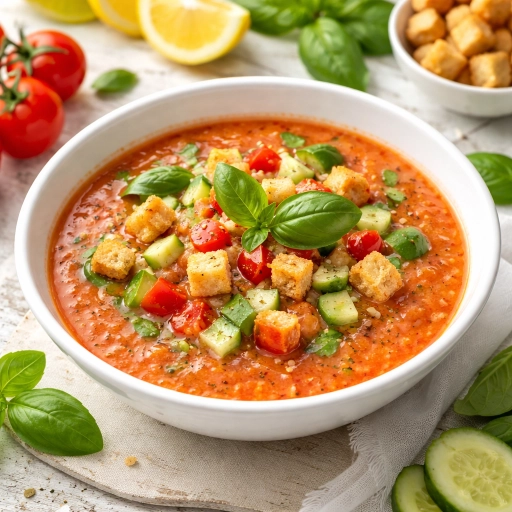 Gazpacho with Lemon and Basil
