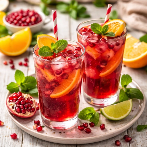 Hibiscus Orange Iced Tea with Pomegranate