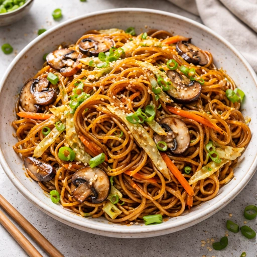Yakisoba with Vegetables and Mushrooms