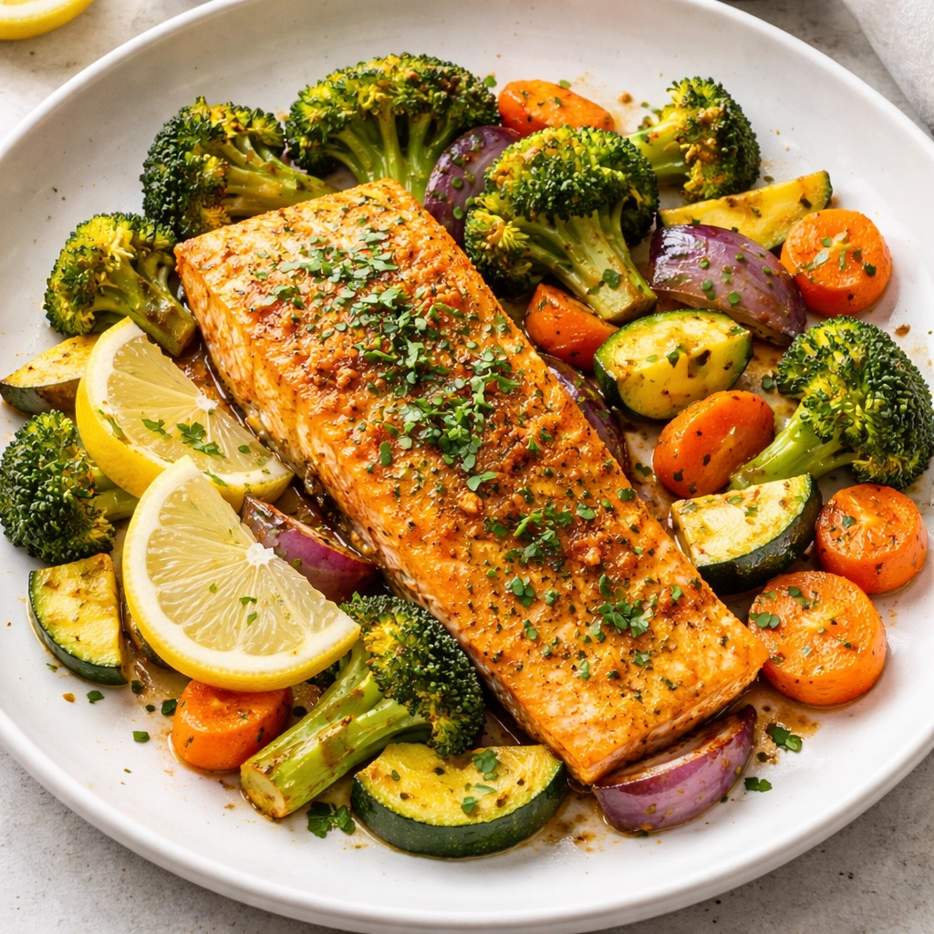 Lachs mit Kurkuma und Ingwer vom Blech