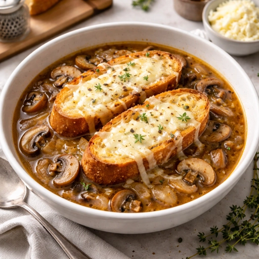 Caramelized Onion and Mushroom Soup