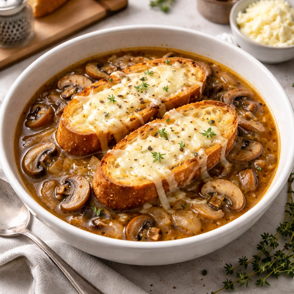 Caramelized Onion and Mushroom Soup