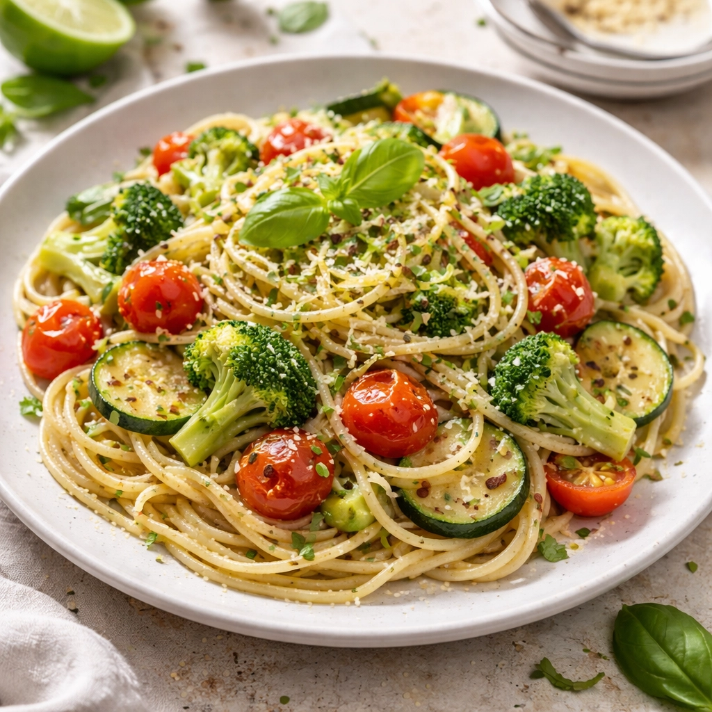 Lemon and Lime Pasta with Summer Vegetables