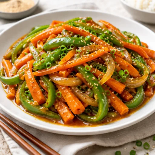 Carrot and Green Pepper Teriyaki-Style Stir-Fry