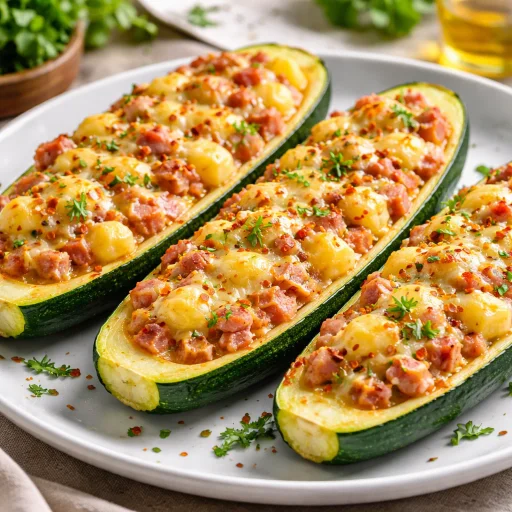 Stuffed Hawaiian Zucchini Boats