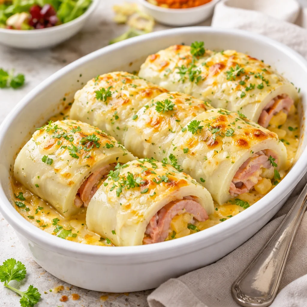 Low-Carb Hawaii Ham Rolls from Kohlrabi