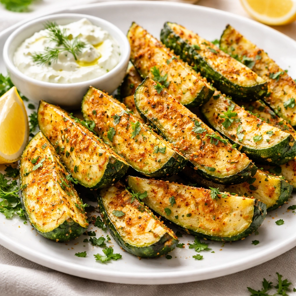 Crispy Oven Zucchini Wedges with Herbs