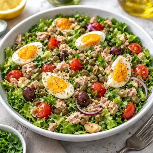 Mediterranean Tuna, Egg & Herb Chopped Salad