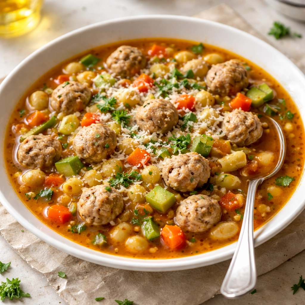 Minestrone con Polpettine di Pollo