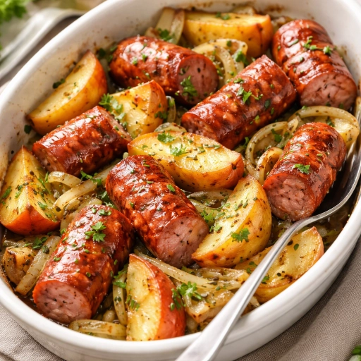 Kiełbasa pieczona z jabłkiem