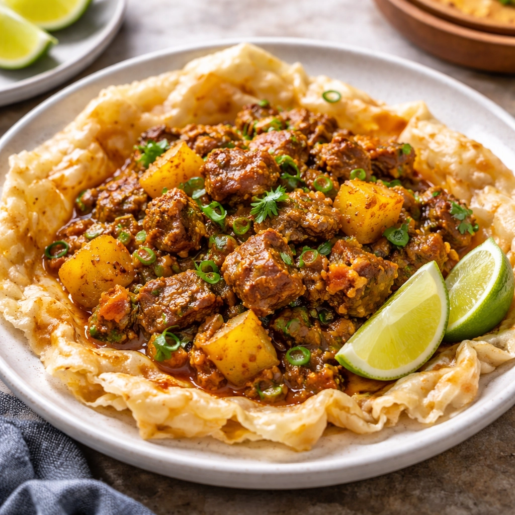 Roti with Curried Goat