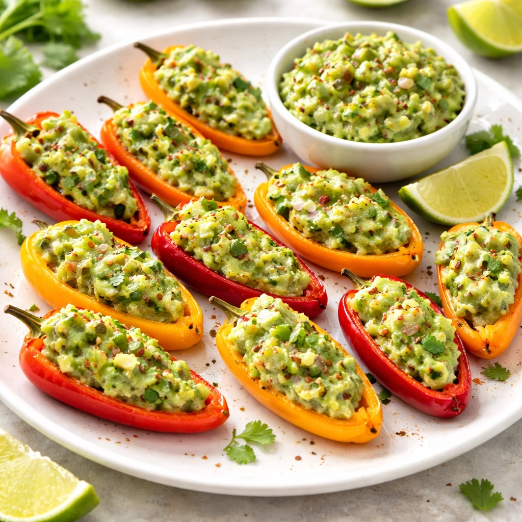 Chiles Dulces Rellenos de Guacamole