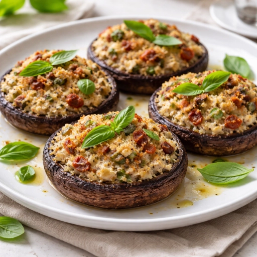 Funghi Ripieni al Formaggio di Capra