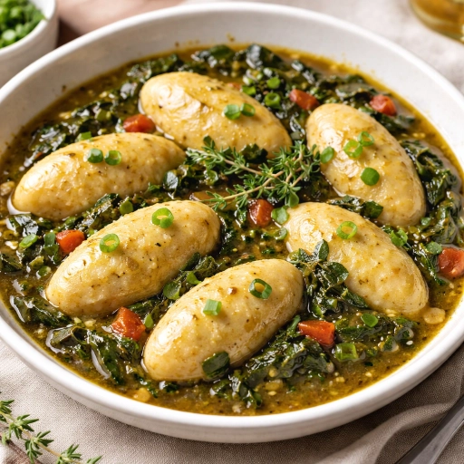 Dasheen Dumplings with Stewed Dasheen Leaves