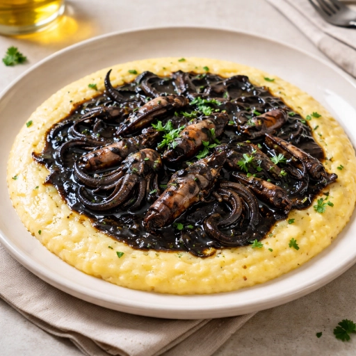 Seppie al Nero con Polenta