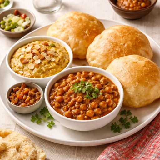 Halwa Puri with Chana Masala