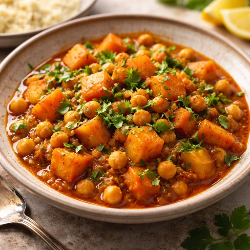 Tagine de Courge Butternut et Pois Chiches
